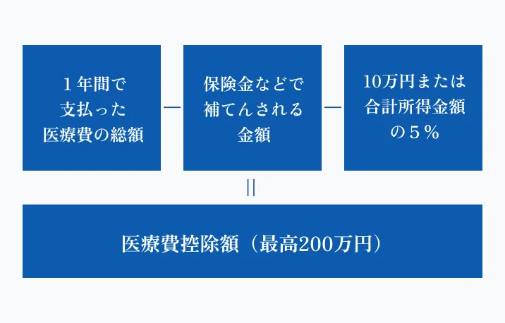 医療費控除額（最高200万円）
